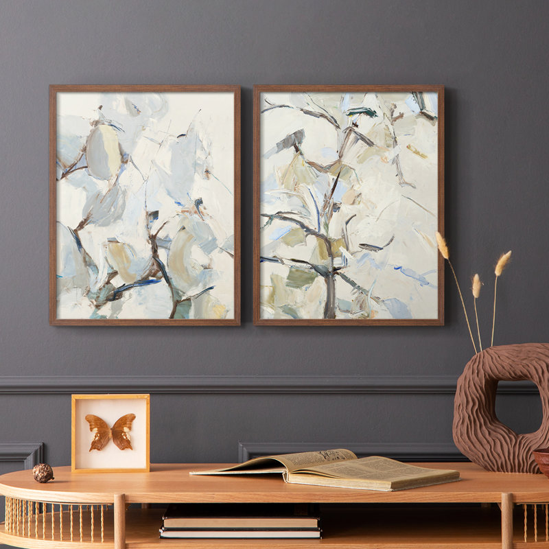 Reproduction encadrée de galerie et de poirier - prêt à accrocher - aucun clou requis - aucun clou requis, Noyer