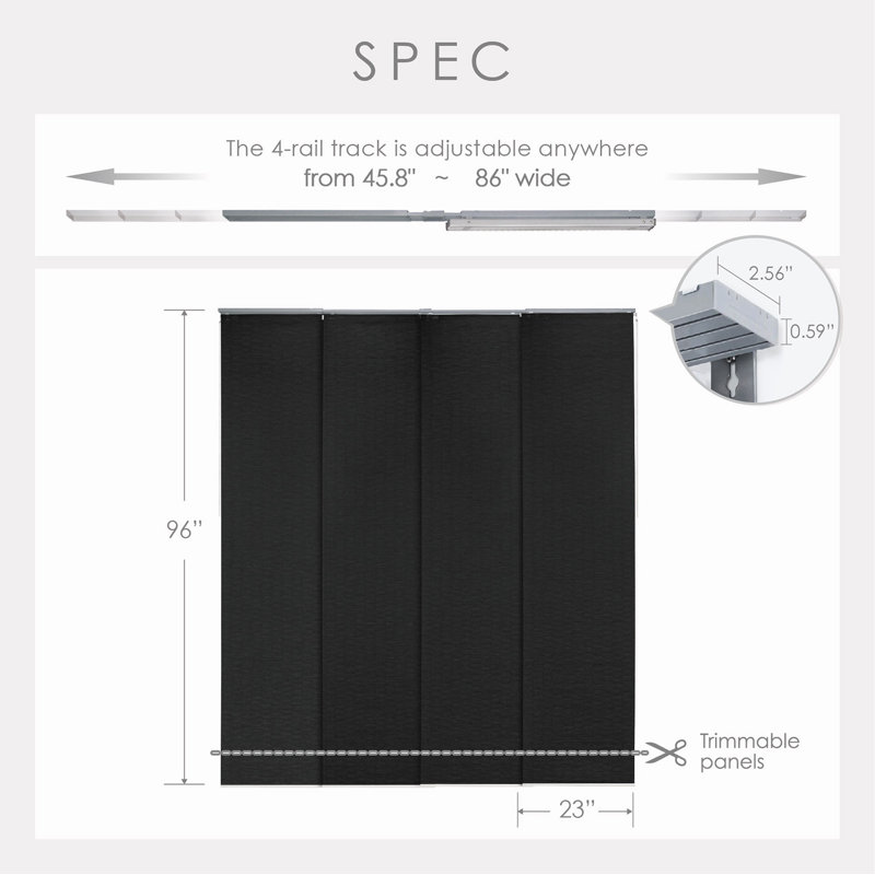 Semi Sheer Vertical Blind, Black