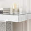 Console étroite en miroir avec incrustation de pilier en forme de cube écrasé, table d'appoint décorative en verre argenté, table de canapé décorative pour le vestibule et le salon