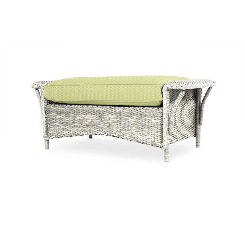 Nantucket Outdoor Ottoman, Canvas Black Sunbrella® Canvas, Antique White