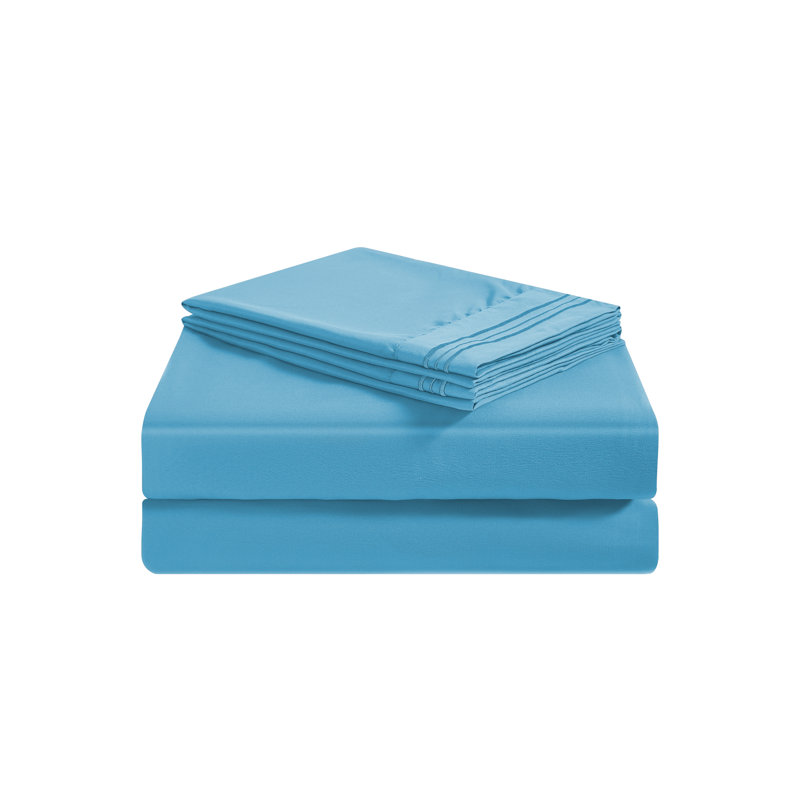 Premium Rayon from Bamboo Sheet Set Deep Pockets, Cooling, Ultra Soft and Breathable, Blue