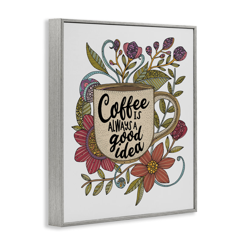 «Floral Coffee Good Idea Art» par Valentina Harper, Estampe numérique Farmhouse, H 14 po x l 11 po
