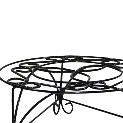 Black/Gold 6.09" H Cast Metal Plant Stand, 14.4 Top - Luxury Home Decor Stylish Interior