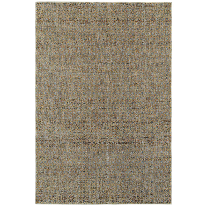 Tapis doré tissé à la machine Bobby, Rectangle 10 pi x 13 pi 2 po
