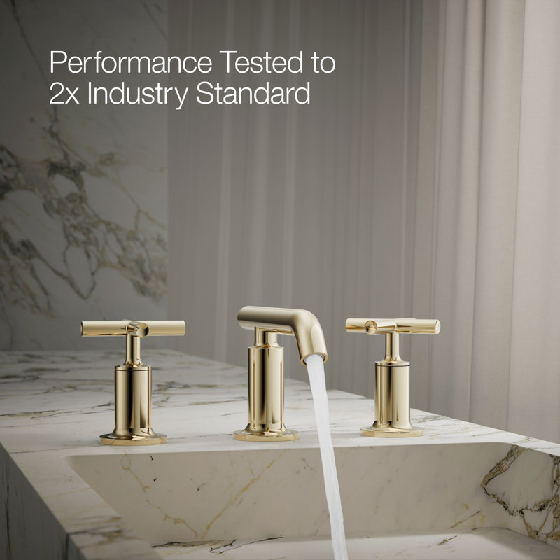 Purist Widespread Bathroom Sink Faucet, Vibrant French Gold