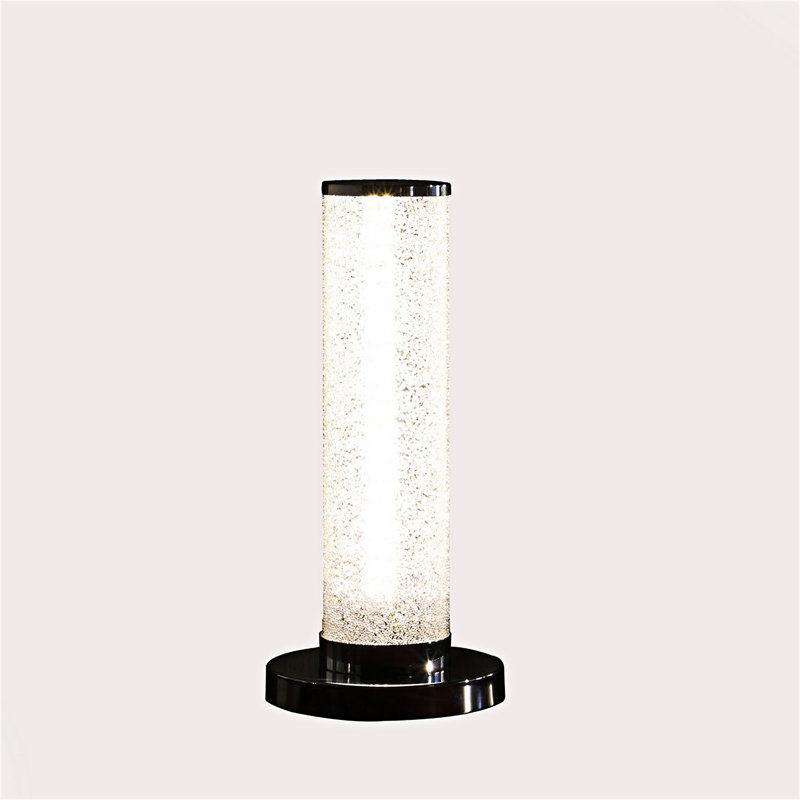 LED Crystal Sand Rocks Column Table Lamp With Energy-Efficient 8-Watt LED Array And Elegant Acrylic Body