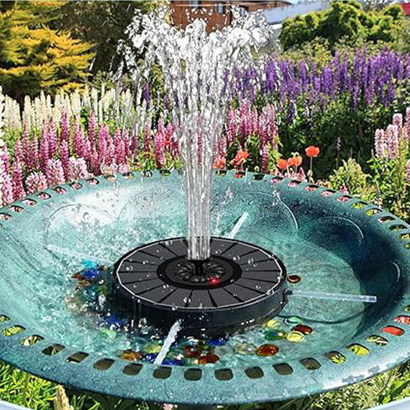 Solar Fountain Work On Cloudy Day with Faster Conversion Glass Solar Panel and Power Indicator Light, for Bird Bath Garden Small Pond