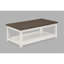 Table basse de bout de table basse de style campagnard 3 pièces avec tablette ouverte brun et blanc