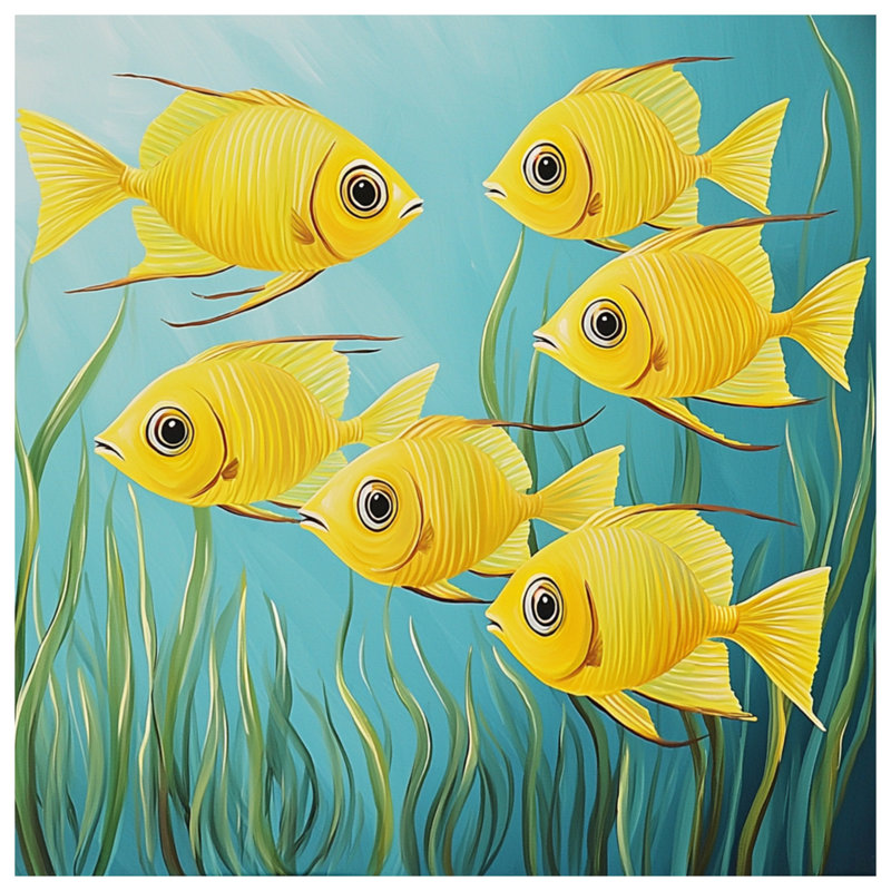 Toile jaune nageant dans de nombreuses tailles, 20 po x 24 po