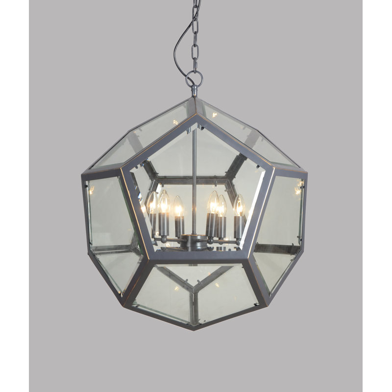 6 - Light Dimmable Geometric Chandelier