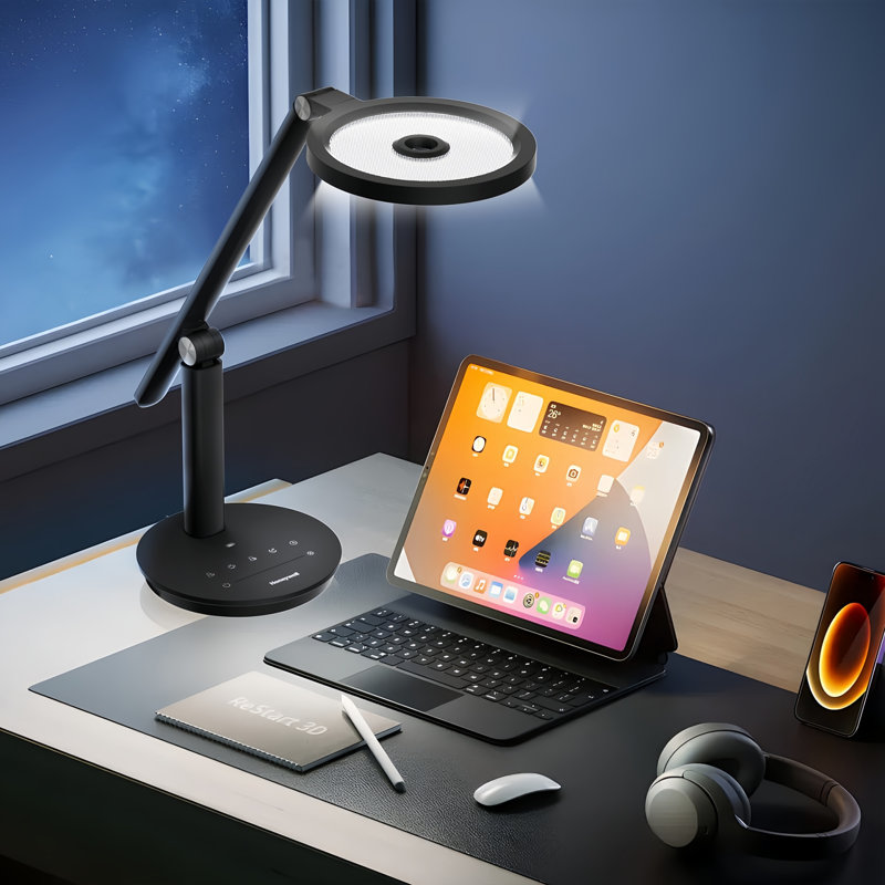 Honeywell Led Desk Lamp With Timer, 800lm Dimmable Table Lamp With 3 Color Modes & Adjustable Arm