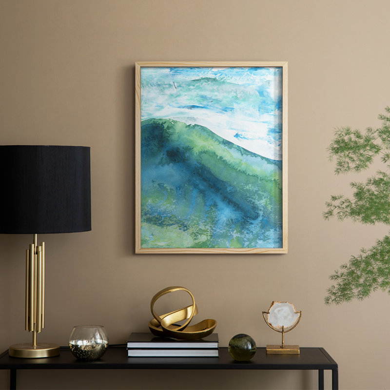 New Air I Framed Print - Solid Wood, Natural, 21" H x 17" W