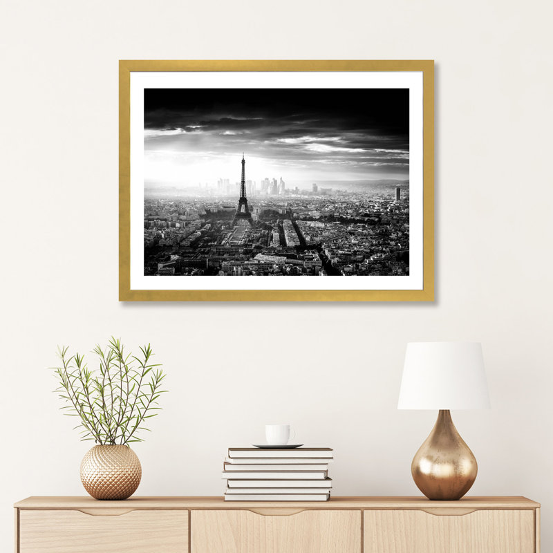 Paris par Jaco Marx - reproduction de photo, H 24 po x l 32 po x P 1 po, Papier encadré doré