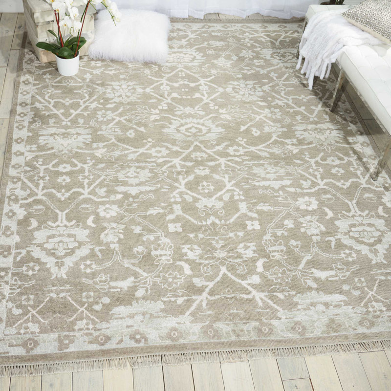 Colman Silk Floral Indoor Rug, Rectangle 5'6" x 8'