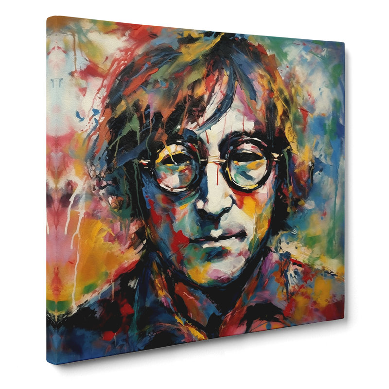 John Lennon Abstract Expressionism - Wrapped Canvas