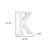 16" White Distressed Wood Letter K Tabletop Sculpture