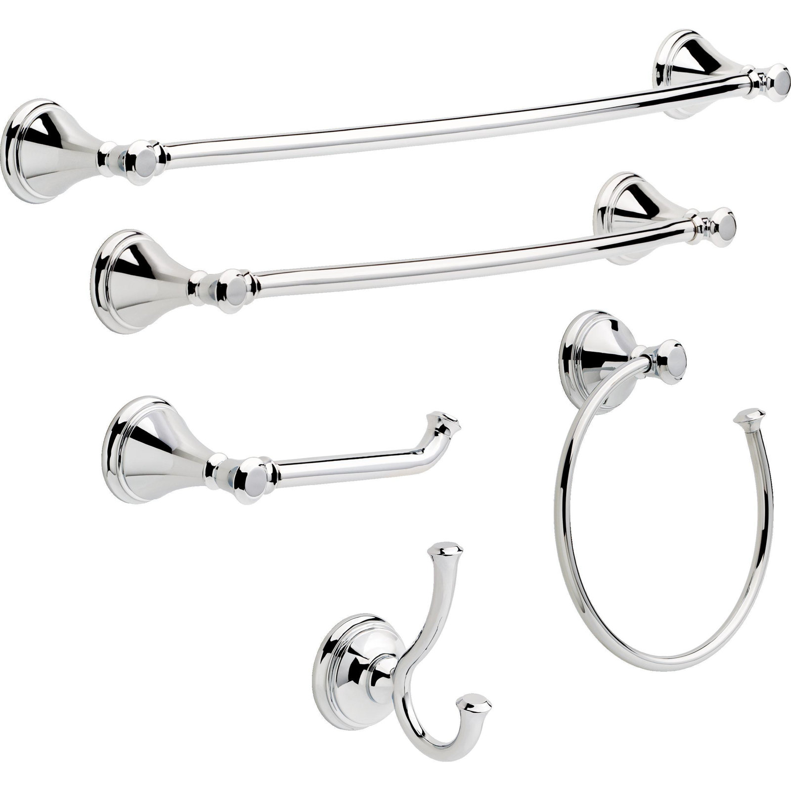Cassidy 24" Wall Mounted Towel Bar, Chrome, 3.62'' H X 24.06'' L X 4.53'' D