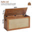 Coffre de rangement en rotin, banc de rangement en bois de 40 po avec charnière de sécurité, commode à couverture, banc d'entrée, support pour 80 lb, coffre de rangement pour le salon, la chambre à coucher-1892101772