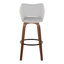 Tabouret de bar et de comptoir en tissu Sarah avec pieds en bois cintré et repose-pieds rond Sarah-105493368-100169897