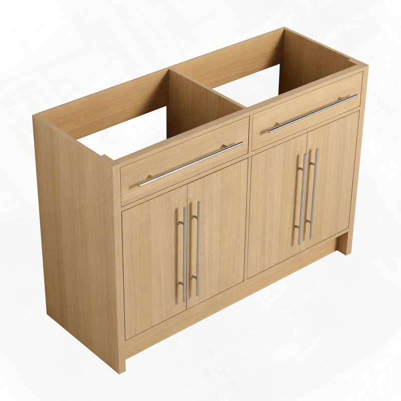 Meuble-lavabo autoportant avec portes à fermeture douce sans lavabo