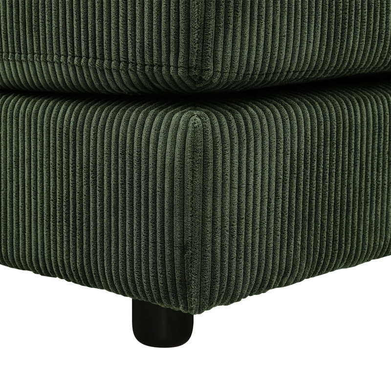 Canapé modulaire réversible d'angle avec repose-pieds, Vert