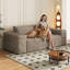 Canapé 78,8 po 3 pièces, tissu velours côtelé-1563935444-1563935447