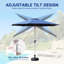 Parasol de patio 9 pi - imperméable, option de réglage simple pour le jardin, la terrasse, la cour arrière, la piscine, la résistance bleu marine, la fonctionnalité d'inclinaison pratique