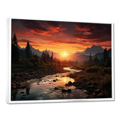 «Sunrise Morning At The River - Sunrise & Sunset», art mural
