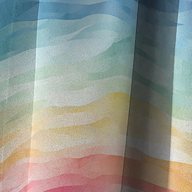Rideau occultant géométrique coloré à rayures multicolores - 1 panneaux, L 52 po x L 84 po