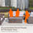 7 - Person Outdoor Wicker Fire Pit Patio Dining Set With Cushions-608571231