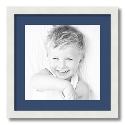 White Wood Matte Picture Frame with Mat