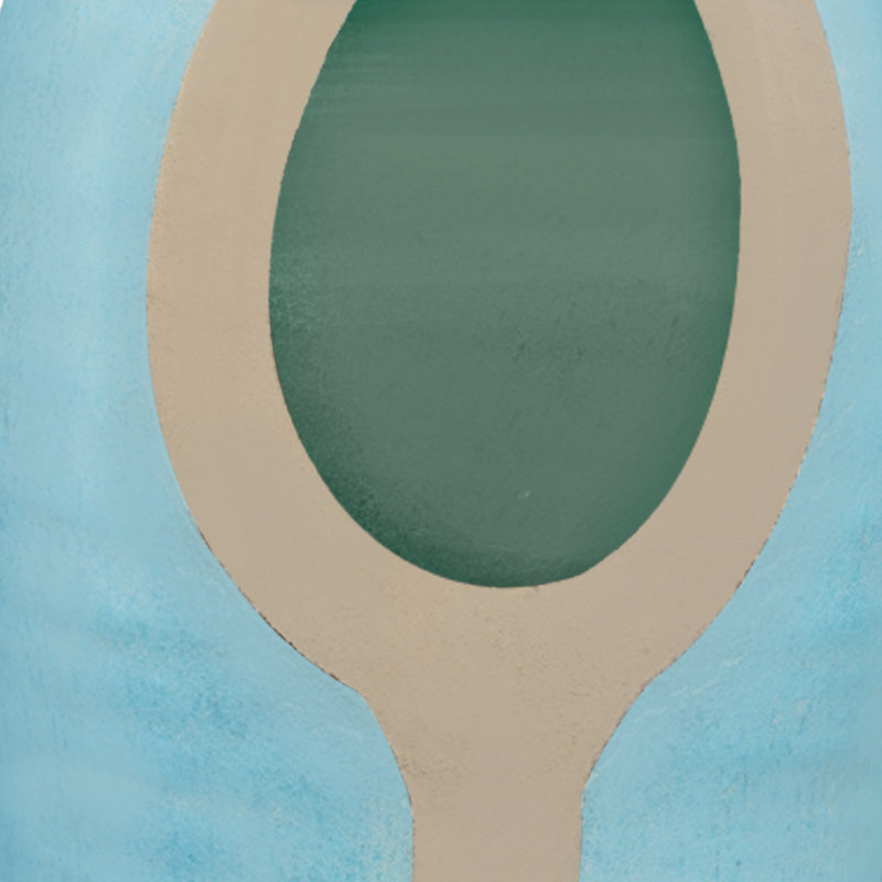 Handmade Blue and Beige Ceramic Decorative Table Vase