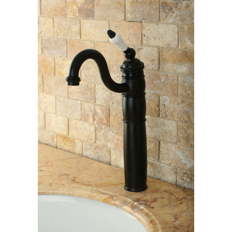 Kingston Brass Heritage Single-Handle 1-Hole Deck Mount Vessel Faucet, Oil Rubbed Bronze