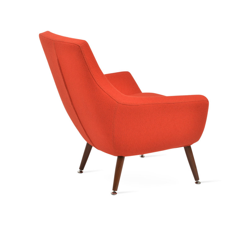Méridienne Rebecca, Tissu orange bouclé