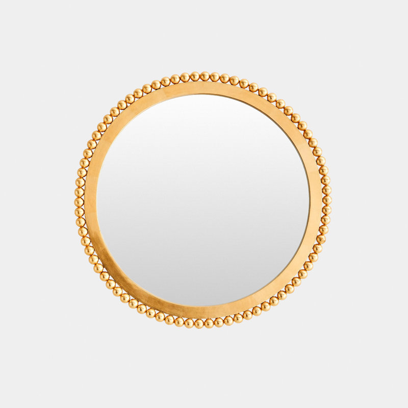 Ball Bearing Circle Iron Mirror, 26" x 26"