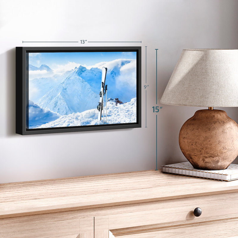 «Ski In The Mountains», reproduction sur toile, H 9 po x l 13 po