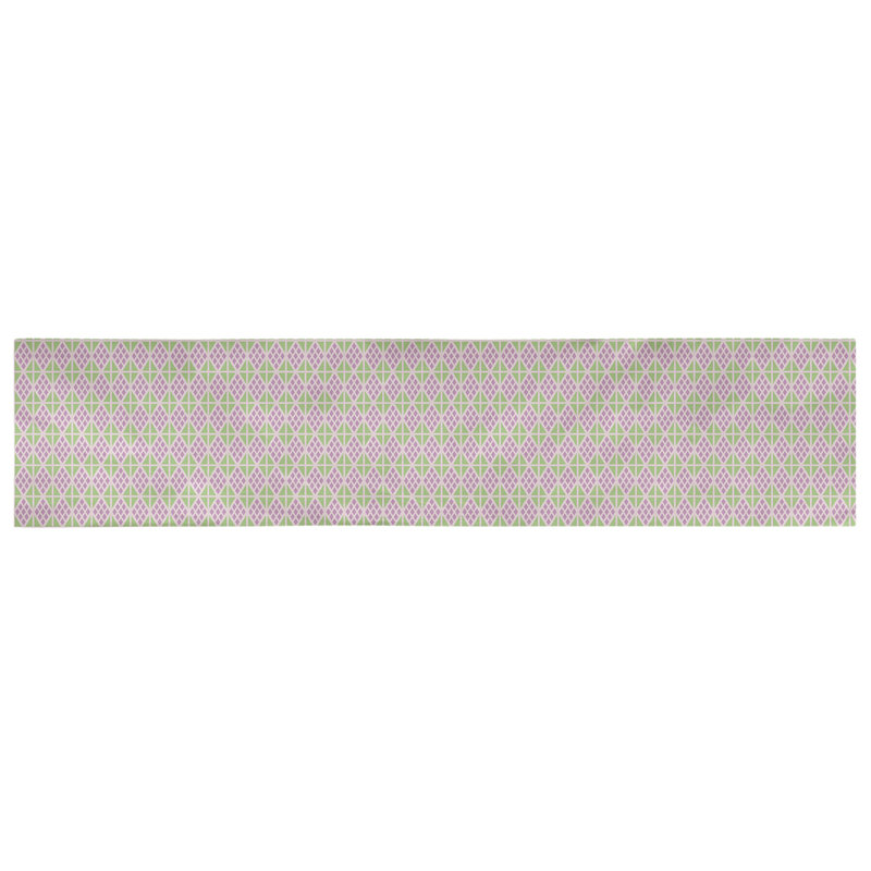 Chemin de table diamants Avicia, 73,5 po x 17,5 po, Rose et pastel, Coton