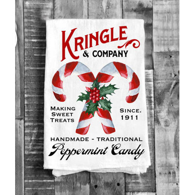 Christmas Candy Cane Kringle & Co. Flour Sack Tea Towel -  The Holiday AisleÂ®, F649D67BDAFD479D9C5CDC52A7AC2053