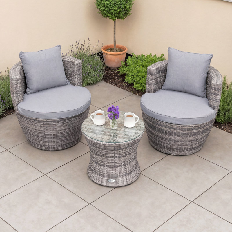 Millste 2 Seater Rattan Conversation Set
