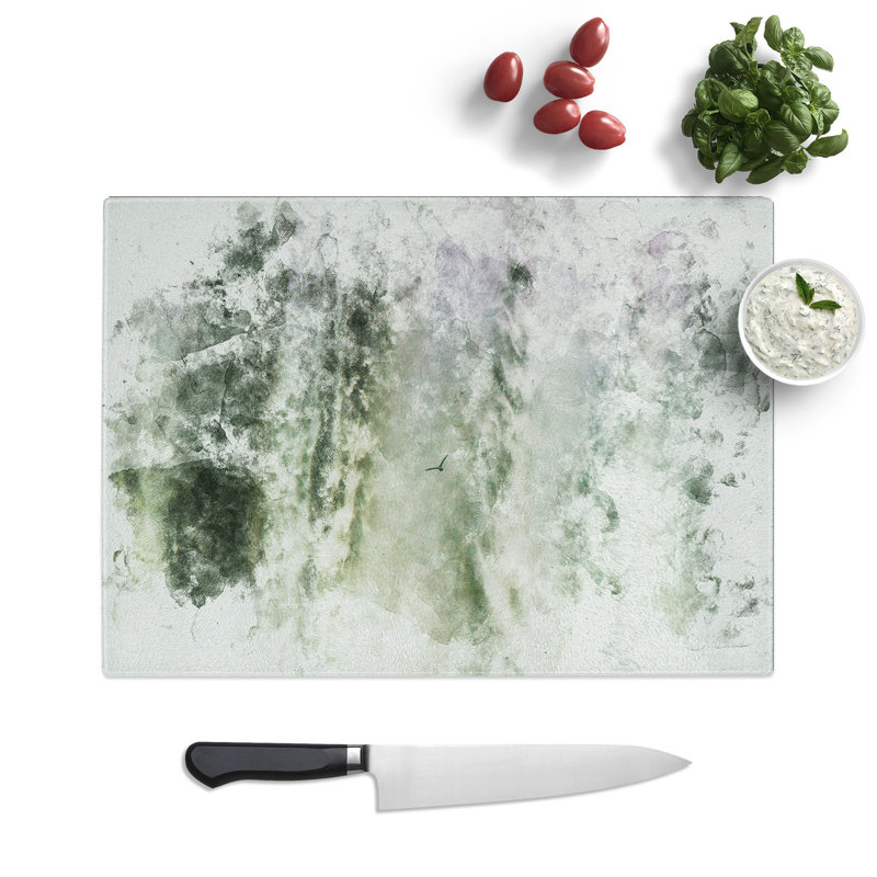 Tempered Glass Bird Flying by the Waterfall Chopping Board, 20 cm x 28.5 cm