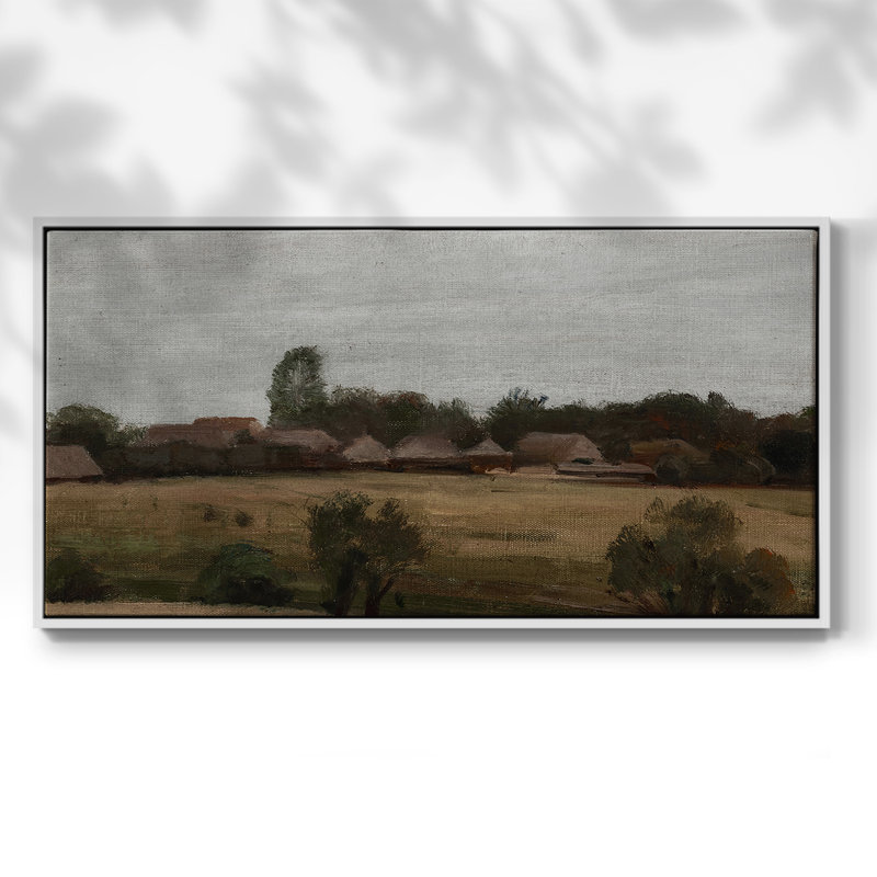 Paysage, série MCCLVII, toile tendue avec châssis, prête à être accrochée, H 17 po x l 33 po, Blanc