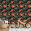 Papier peint adhésif auto-adhésif en PVC, adhésif mural amovible à motif de fleurs tropicales de luxe Monstera, imperméable pour la décoration intérieure - Rouleau