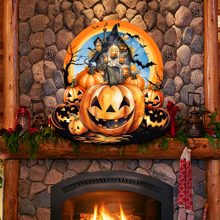 The Holiday Aisle® Bayard Wooden Haunted House Wall Décor | Wayfair