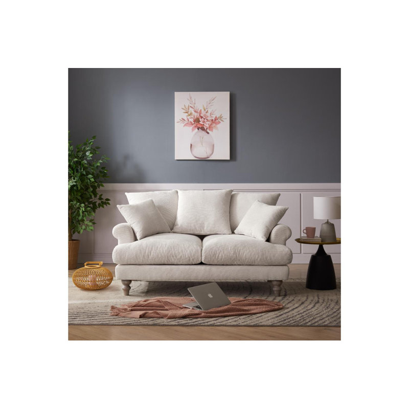 Burkeville Sofa, Orange Velvet, 2