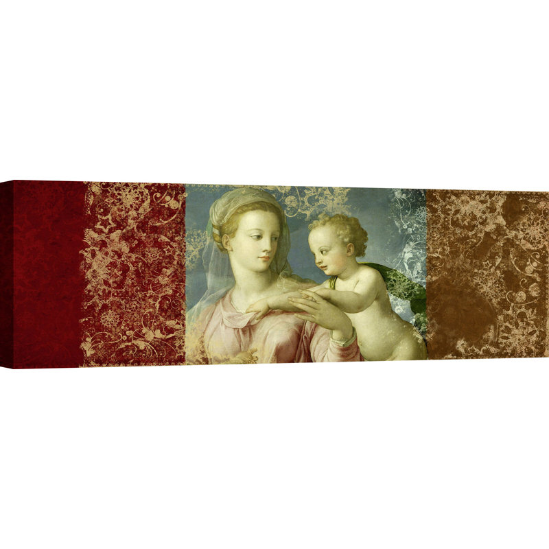 Holy Virgin After Bronzino by Simon Roux - Wrapped Canvas Painting, 40cm H x 120cm W x 4cm D