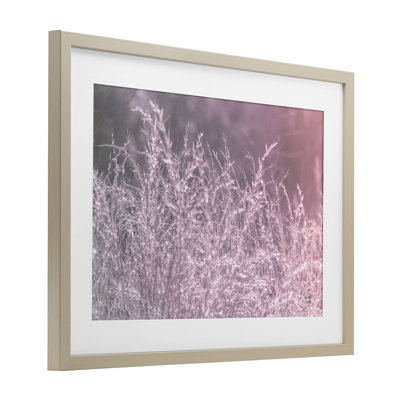 Pink Morning Gentle Meadow Framed Print Under Glass, design by Nathan Larson