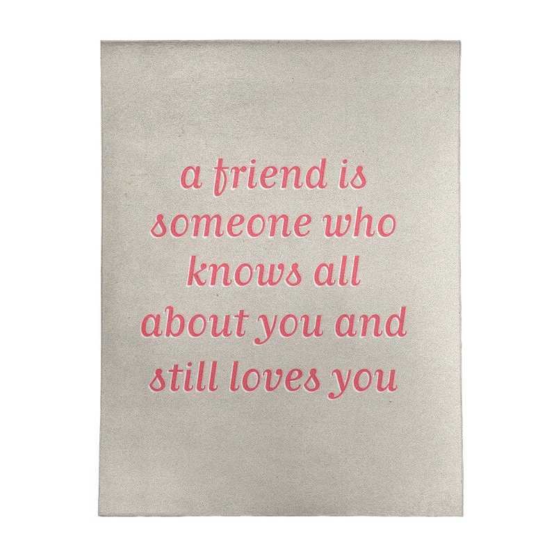 Tapis en chenille poly citation «Love & Friendship» Quotes, Rectangle 8 pi x 10 pi