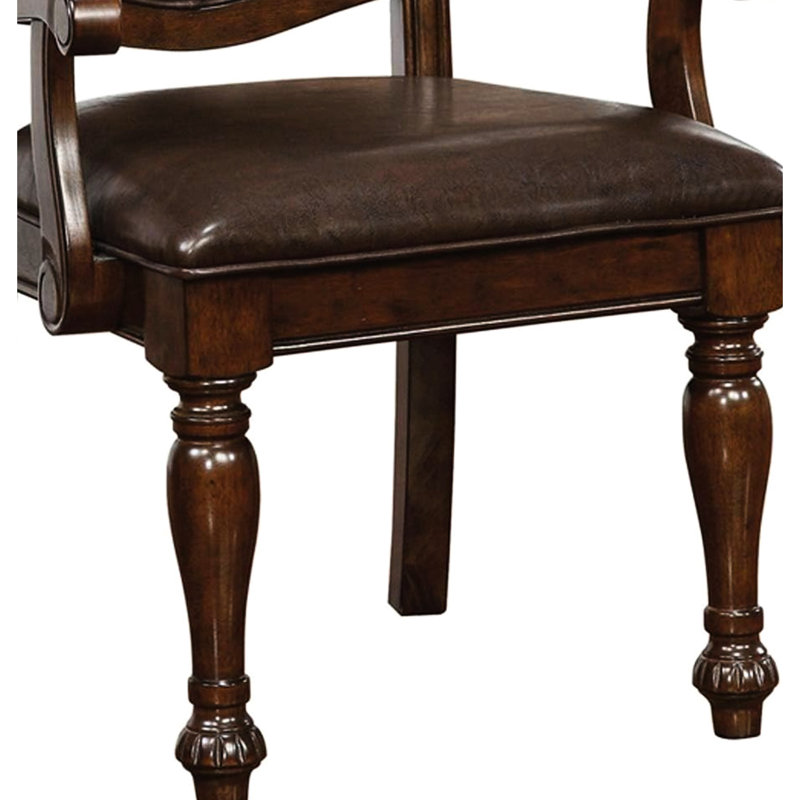 2 chaises avec accoudoirs traditionnelles, salle à manger, bois massif, coussin, cerisier brun, pattes tournées de 2 chaises magnifiques, bois avec coussin pour finition cerisier,