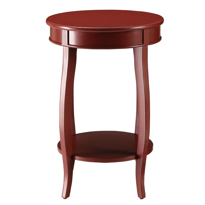 Table d'appoint en bois rouge avec tablette inférieure - respire la grâce et la classe conçue pour durer, Rouge