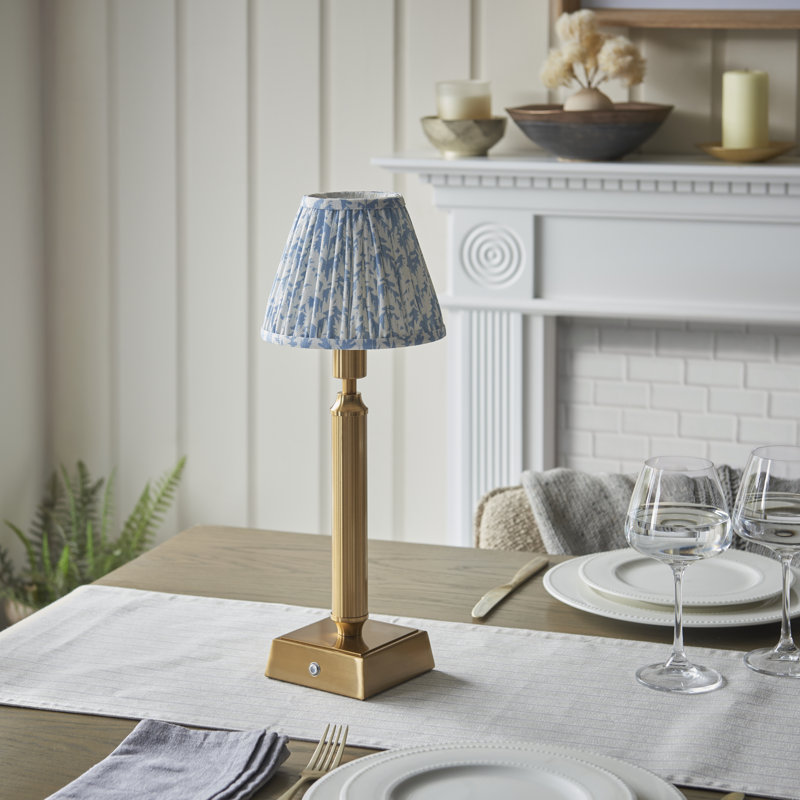 Trobridge Rechargeable Metal Table Lamp, Shell Bay Blue